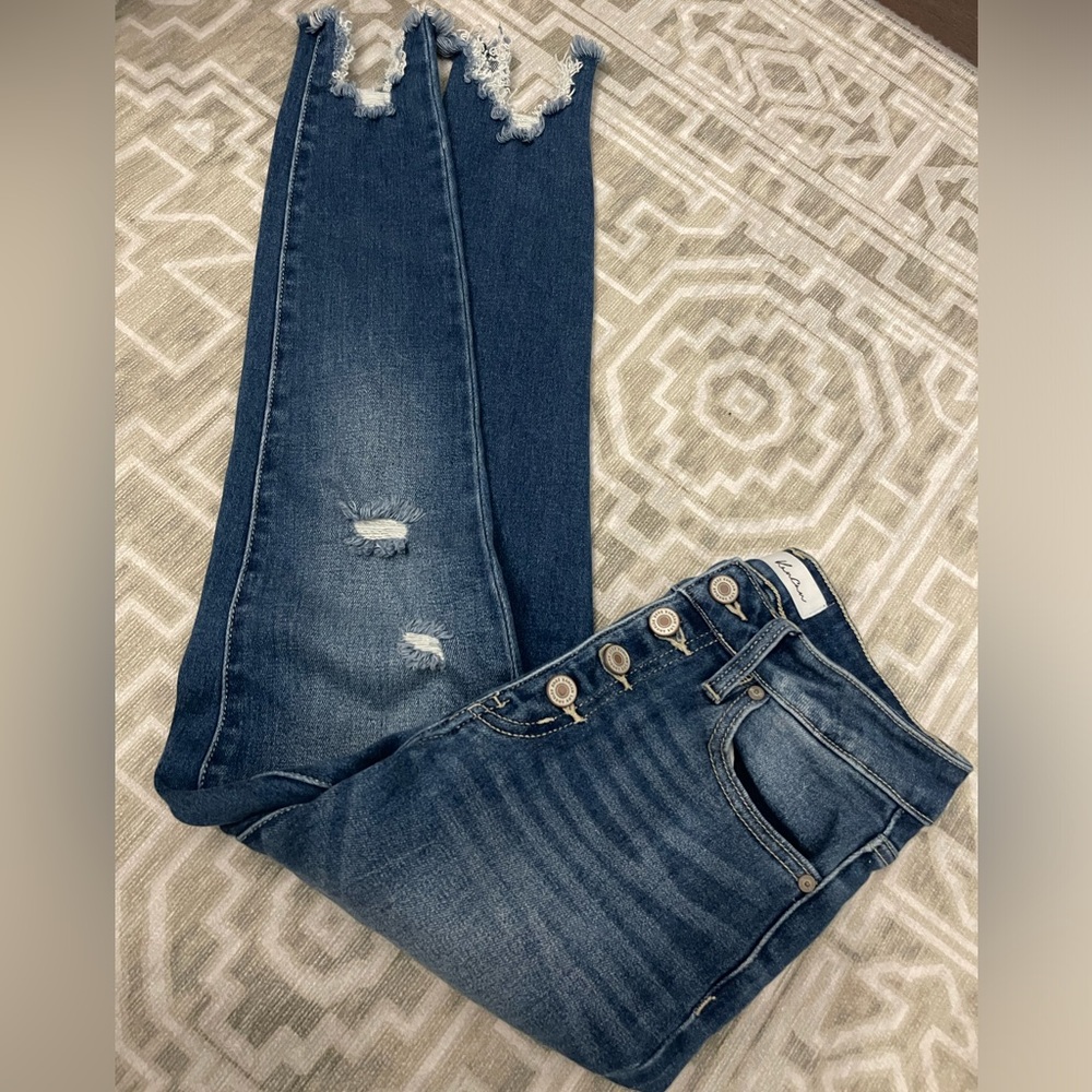 KanCan high rise skinny jeans distressed ankle size 3/25